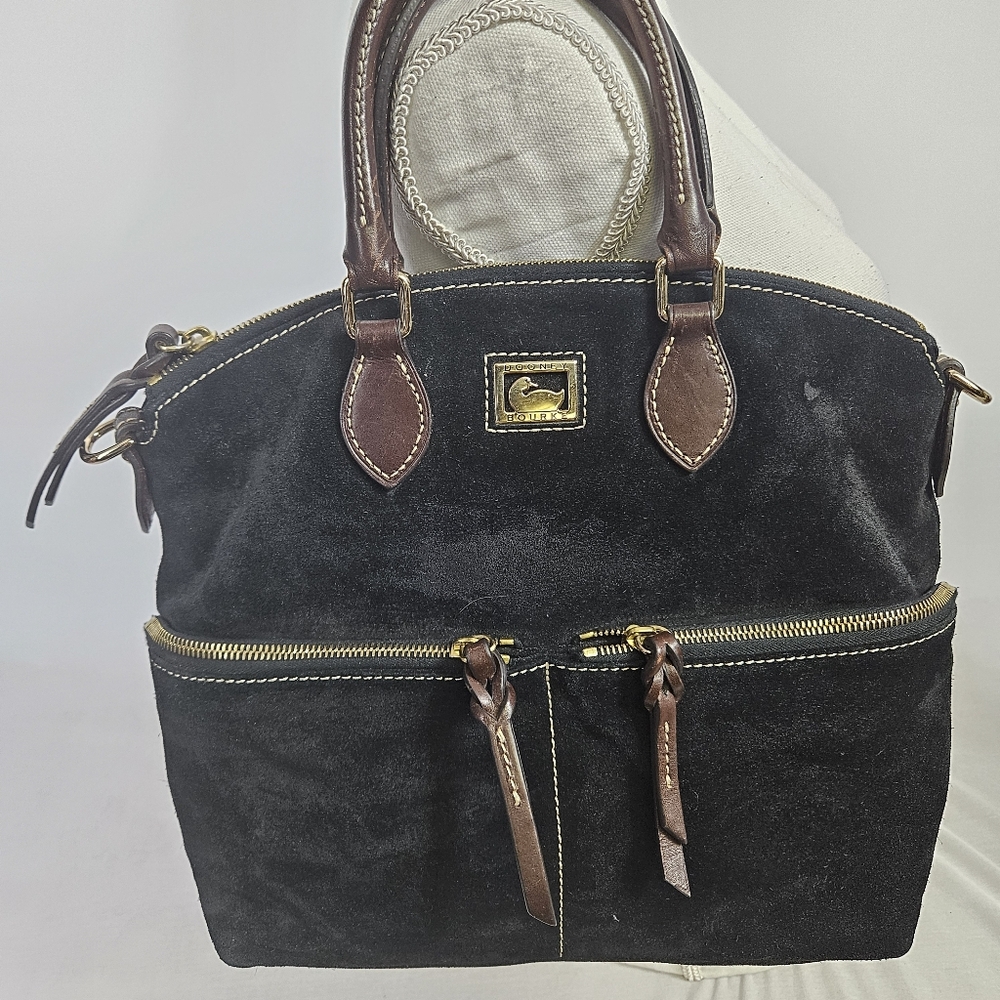 Dooney & Bourke black suede leather Satchel SS041